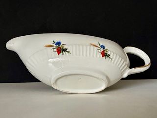 🇫🇷 Salsera porcelana con borde dorado