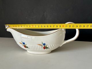 🇫🇷 Salsera porcelana con borde dorado