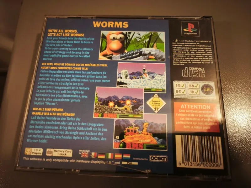 Worms PlayStation 1 PAL. LEER!! afbeelding 2