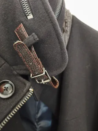 Abrigo Zara Man Negro 3/4 Moderno