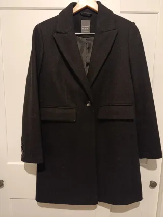 Abrigo paño negro Primark