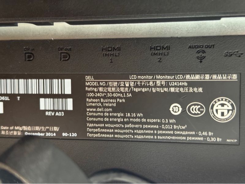 Monitor Dell U2414Hb 24 + Barra Sonido AC511 afbeelding 4