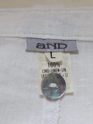 Falda midi lino blanca botones