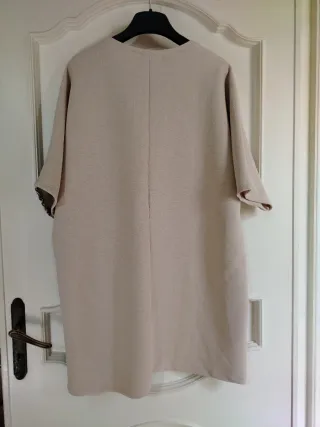 Vestito Zara Beige con Fantasia Floreale e Quadri
