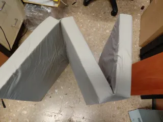 Colchón cuna de viaje azul