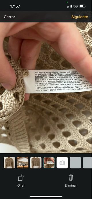 Jersey Stradivarius beige calado