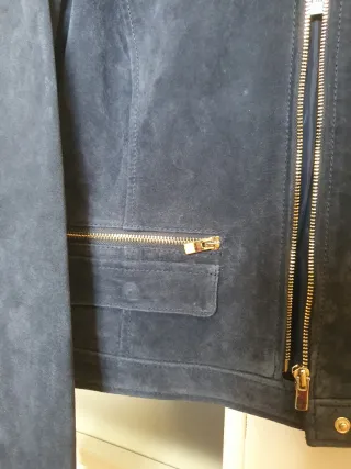 Cazadora ante azul Mango Talla S