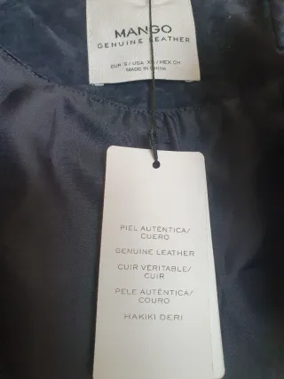 Cazadora ante azul Mango Talla S