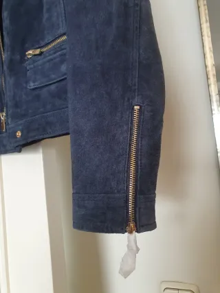 Cazadora ante azul Mango Talla S