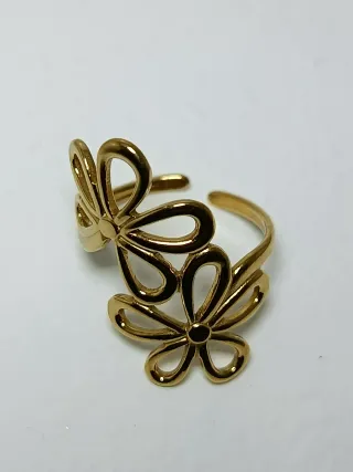 Anillo Acero Inox Flor Entrelazada
