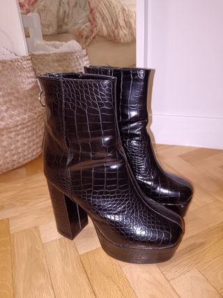 Botines negros tacón plataforma