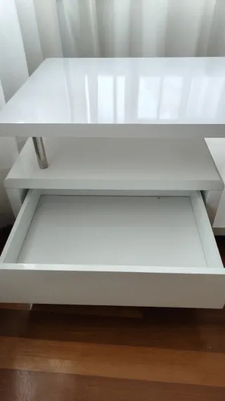 Mesa de centro blanco brillo moderna