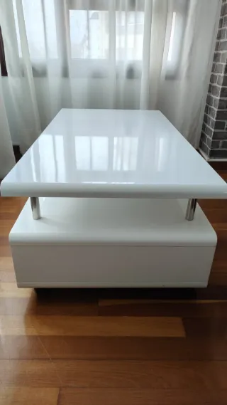Mesa de centro blanco brillo moderna
