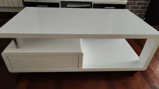 Mesa de centro blanco brillo moderna