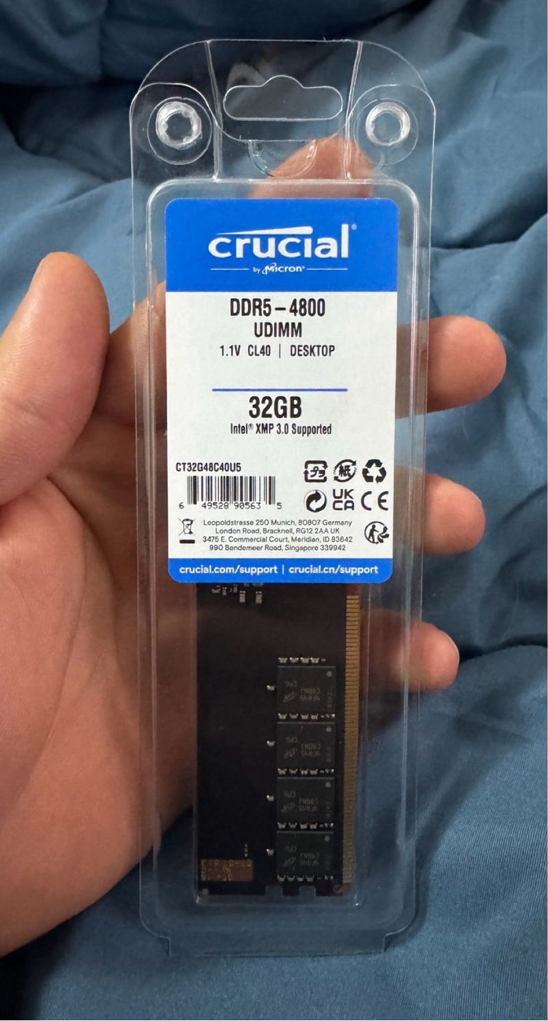 Crucial DDR5 32GB UDIMM 4800MHz