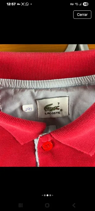 Polo Lacoste Rojo Talla L d292