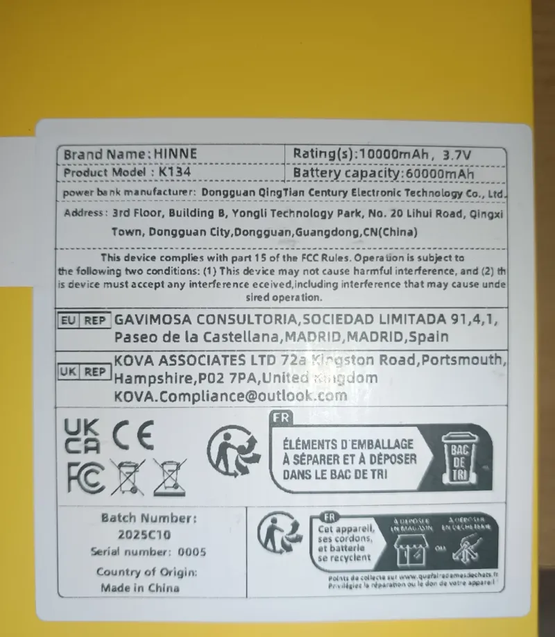 Batería Externa 66W PD Carga Rápida afbeelding 6