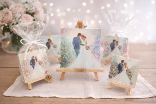 Regalo pareja personalizado, oleo hecho a mano
