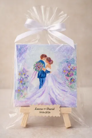 Regalo pareja personalizado, oleo hecho a mano