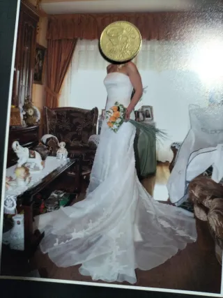 Vestido Novia Encaje + Diadema Nueva