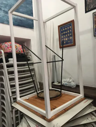 Mesa alta bar madera y metal