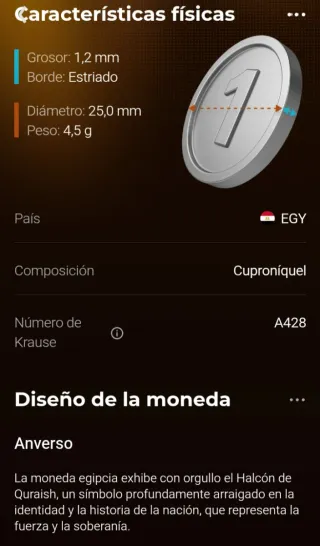 Moneda Antigua Egipto Águila Árabe (1967)