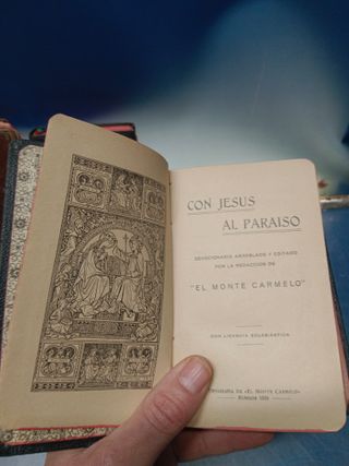 4 libros religiosos años 30, con jesus al paraiso