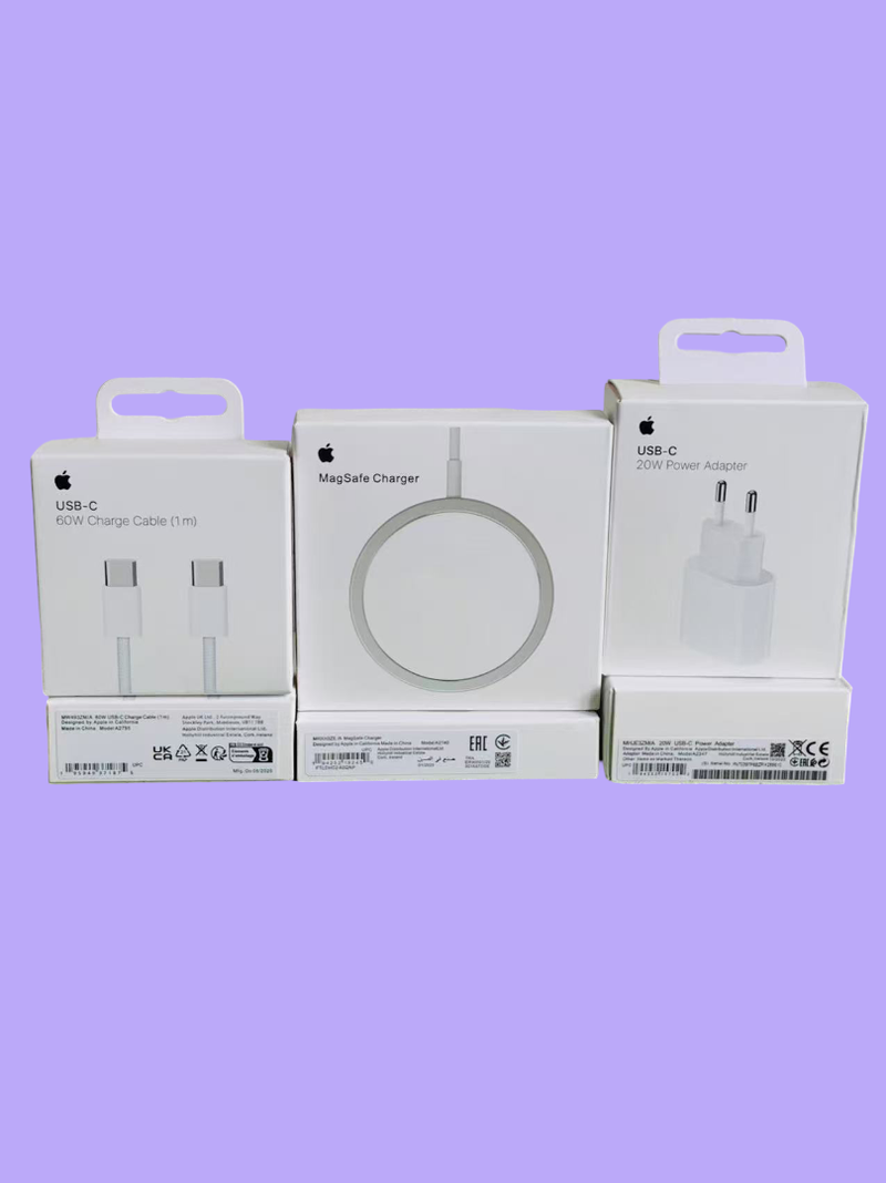 Lote Adaptador iPhone 20w/MagSafe 15w/Cable C/C 1m