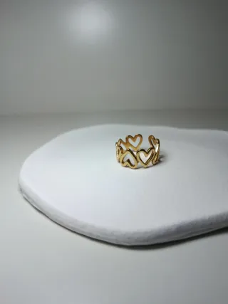 Anillo Corazón Acero Inoxidable Ajustable