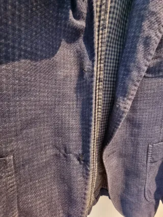 Blazer Hombre Azul y Gris