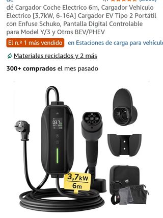 Cargador Coche Eléctrico 3,7kW Tipo 2