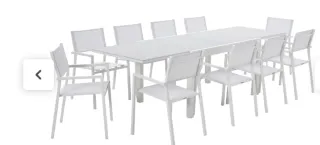 Mesa extensible exterior cristal y metal