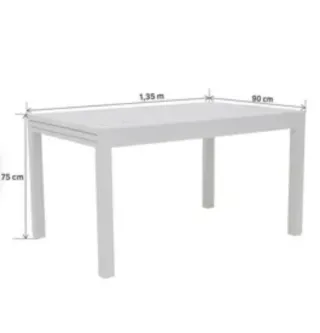 Mesa extensible exterior cristal y metal