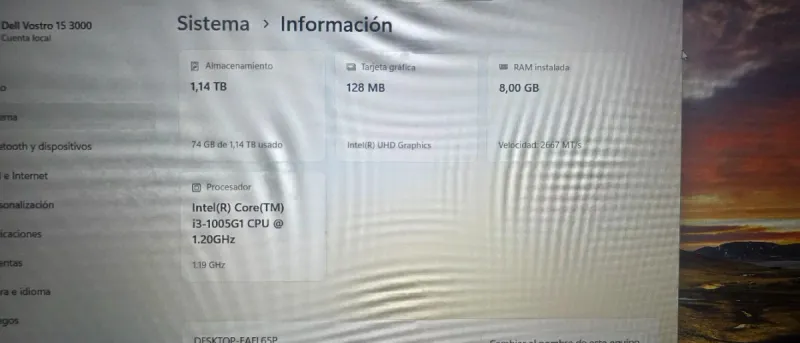 Portátil Dell Vostro 15 3000 I3 10°gen afbeelding 4
