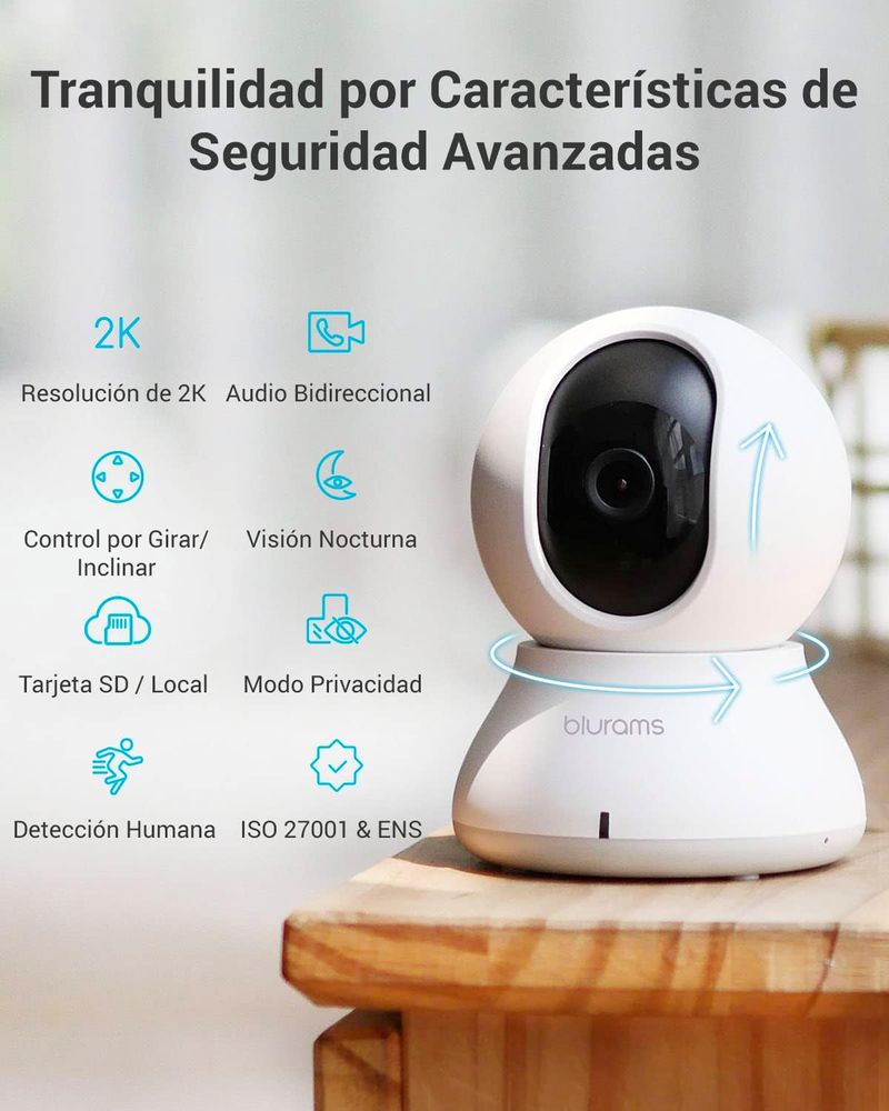 Blurams Cámara Vigilancia WiFi Interior 2K afbeelding 7