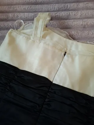 Vestido fiesta blanco y negro