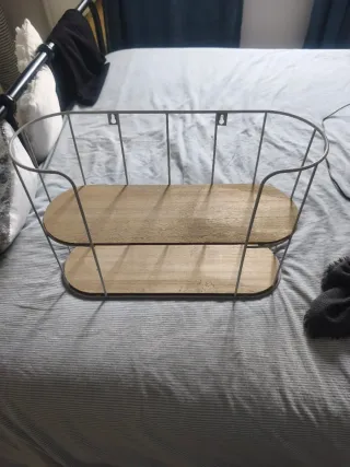 Estantería doble metal y madera