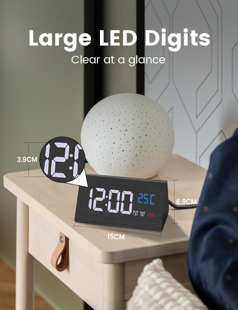 Despertador Digital LED 2 Alarmas afbeelding 4