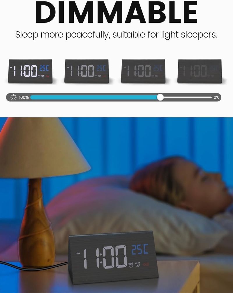 Despertador Digital LED 2 Alarmas afbeelding 3