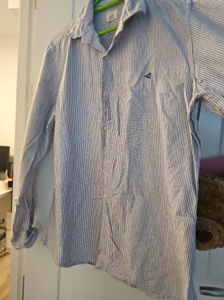 Camisa OOTO rayas bordado avión algodón