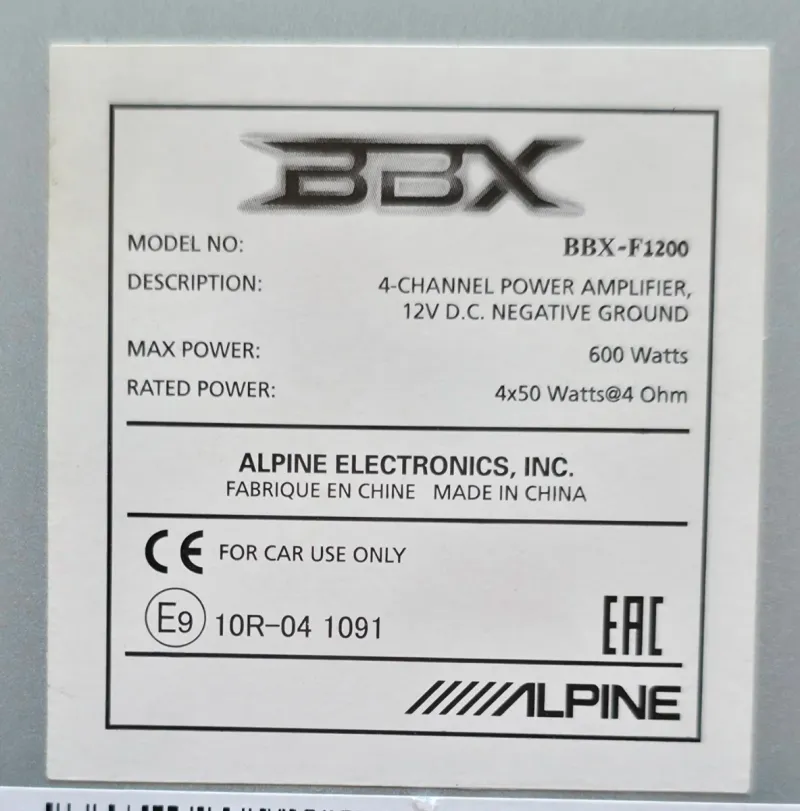 Amplificador 4 canales Alpine BBX-F1200 600W afbeelding 4