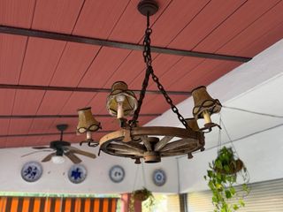 Mesa y 4 Sillas Hierro Rústico Cristal