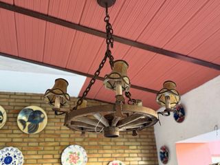 Mesa y 4 Sillas Hierro Rústico Cristal