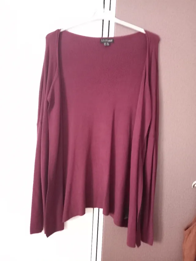 Cárdigan beige de punto abierto talla única