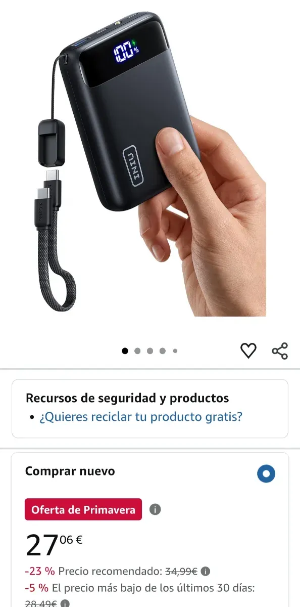Batería Externa INIU 20000 mAh Nueva afbeelding 3