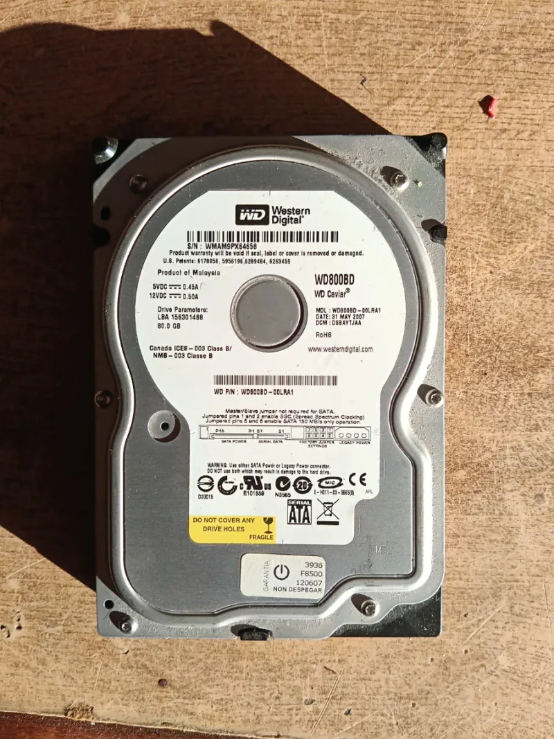 Disco duro sata 80gb