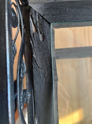 Camarera vintage de metal, madera y cristal