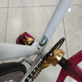 Bici Urbana Fixie Blanca Ruedas Moradas