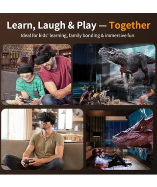 Occhiali VR per Realtà Virtuale con Cuffie, Immersivi per Giochi e Film 3D, Compatibili con Smartphone iPhone e Android (4,7–7,2"), Giocattolo, Regalo di Compleanno e Natale per Amici