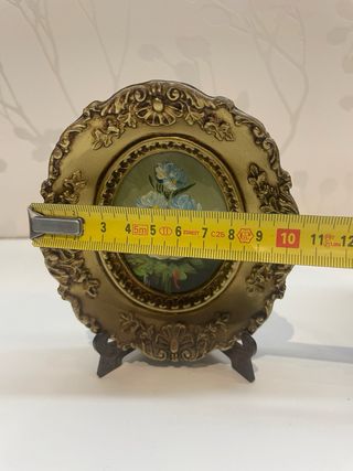 2 Cuadros Antiguos Óleo Flores Marco Dorado